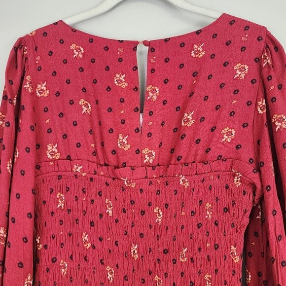 Free People Red Floral Mini Dress - Picture 5 of 12